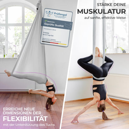 Yosana Hängematte Nylon Komplettset 5m - Silbergrau