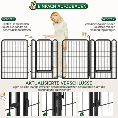 Yaheetech Welpenlaufstall 8-teilig 100cm – Faltbar