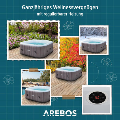 Arebos Spa Whirlpool Aufblasbar - 6 Personen In-Outdoor