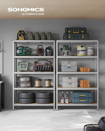SONGMICS Schwerlastregal GLR060E01, Stahl, 60 x 120 x 200 cm, silbern