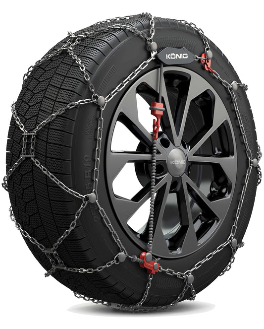 KÖNIG XG-12 Pro Pkw-Schneeketten - Grösse 210: Metallene Ketten für verbesserte Traktion von Pkw auf Schnee und Eis.