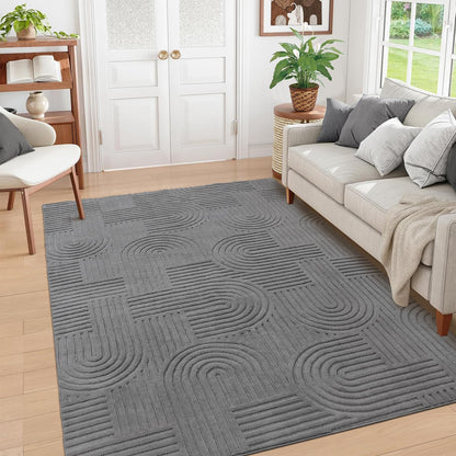 Enyhom Wohnzimmerteppich Kurzflor 160x230cm – Grau