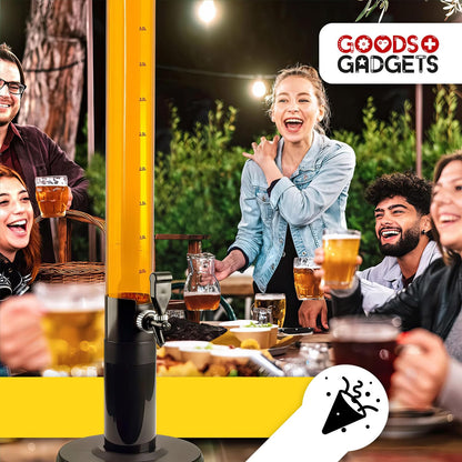 GOODS+GADGETS Trinksäule Biersäule mit Zapfhahn – XXL 5L