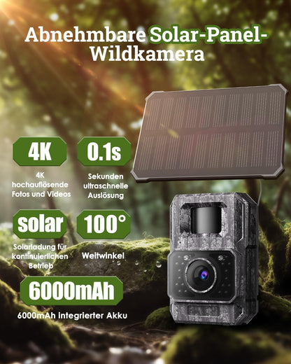 MAXDONE PH960W Wildkamera Solar WLAN 4K 64MP mit Nachtsicht