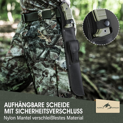 Purple Dragon MC01 Machete aus D2-Stahl, Full Tang, mit Scheide