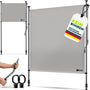 tillvex Klemmmarkise Senkrechtmarkise mit Handkurbel, Grau, 200x310 cm, graues Polyestergewebe mit Aluminiumgehäuse