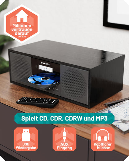 Majority DAB500 Stereoanlage mit DAB+, CD-Player, Bluetooth und UKW