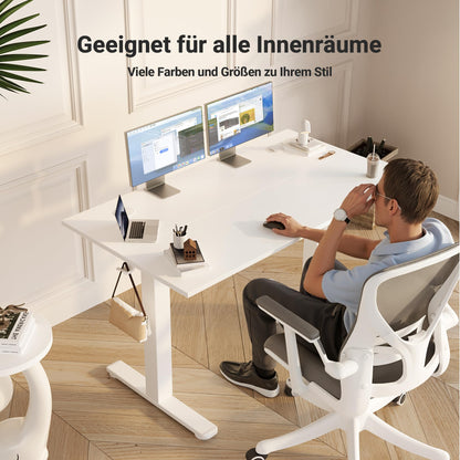 Claiks Elektrischer Steh-Sitz Schreibtisch 120x60cm Weiss