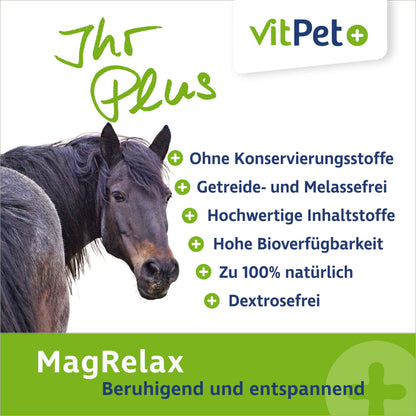 VitPet+ MagRelax Magnesium für Pferde mit Tryptophan, 2 kg