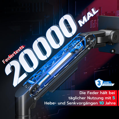 ARES WING Bildschirmhalterung 2 Monitore Gasfeder - 17-49 Zoll