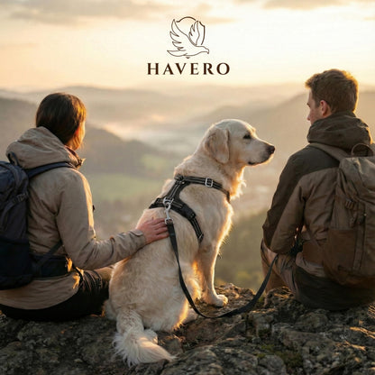 HAVERO Easy-On-Clip Hundegeschirr mit Y-Schnitt, Schwarz, L
