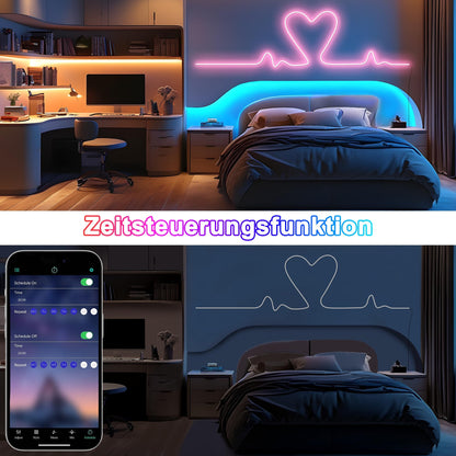 Cozylady RGB Neon LED Streifen 15 m, wasserdicht, mit App-Steuerung