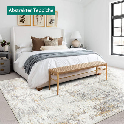 Capslpad Abstrakt Beige Wohnzimmer Teppich - Kurzflor 160x230cm