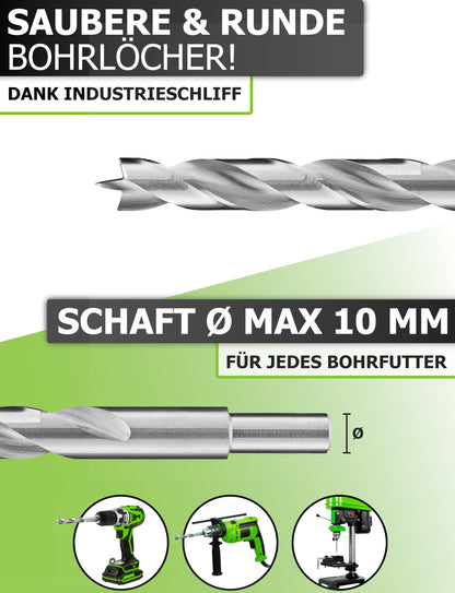 Pinava® Holzbohrer Set HSS-G 1-13mm – 25-teilig für Holz