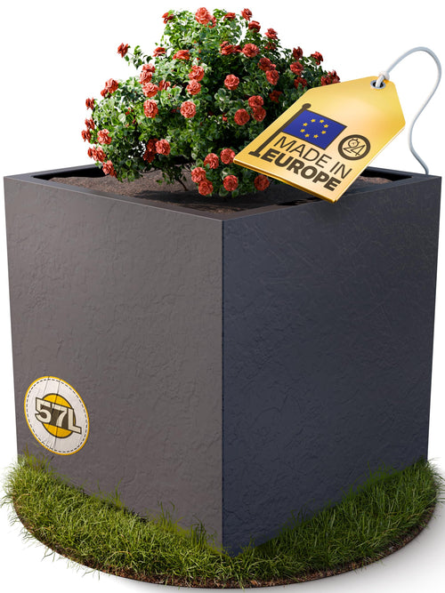 Ondis24 Vulkan Pierre 50 Pflanzkübel Schiefer Optik - Anthrazit