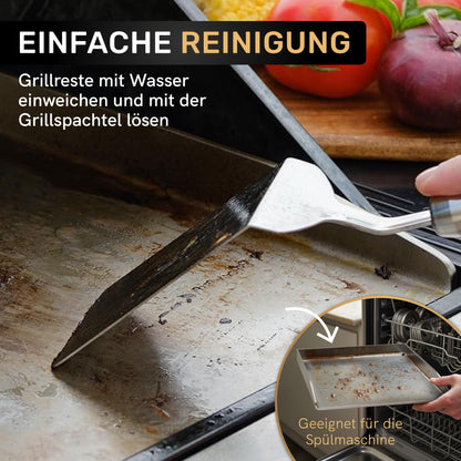 AMZBBQ Premium Plancha Set – Edelstahl 40x30cm, 5mm