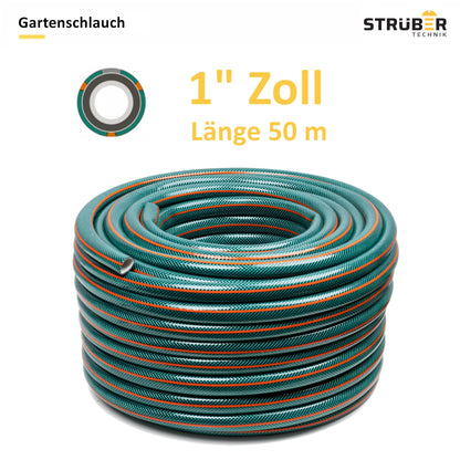 STRÜBER BOS Gartenschlauch 1 Zoll 50m - 4-lagig PVC