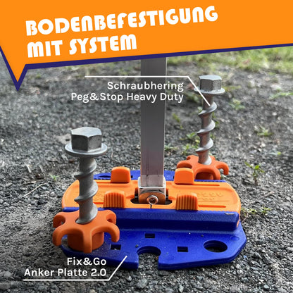 Peggy Peg Schraubhering Peg&Stop Heavy Duty 20 cm, 4er-Pack (HP60)