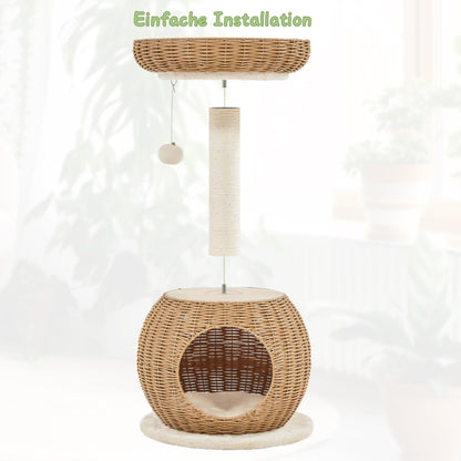 Yaheetech Katzenkratzbaum 75 cm Beige – für grosse Katzen