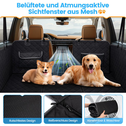Kfonla Hundedecke Auto Rücksitz - Seitenschutz, Sichtfenster, Universal