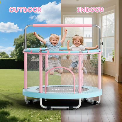 FitinOne Kindertrampolin 140cm mit Schaukel & Turnstange