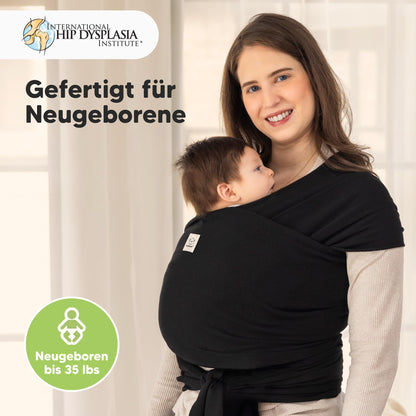 KeaBabies Babytragetuch Ab Geburt, ergonomisch, Trendy Black
