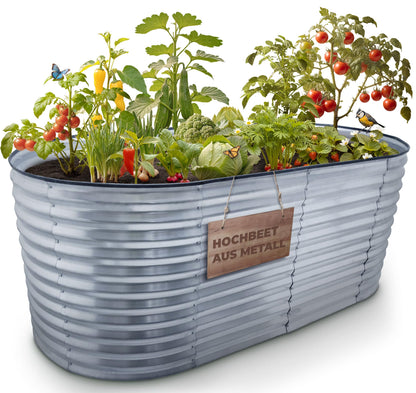 STREND PRO Hochbeet Metall 200x100x80 cm aus verzinktem Stahl für Gemüse, Kräuter und Blumen