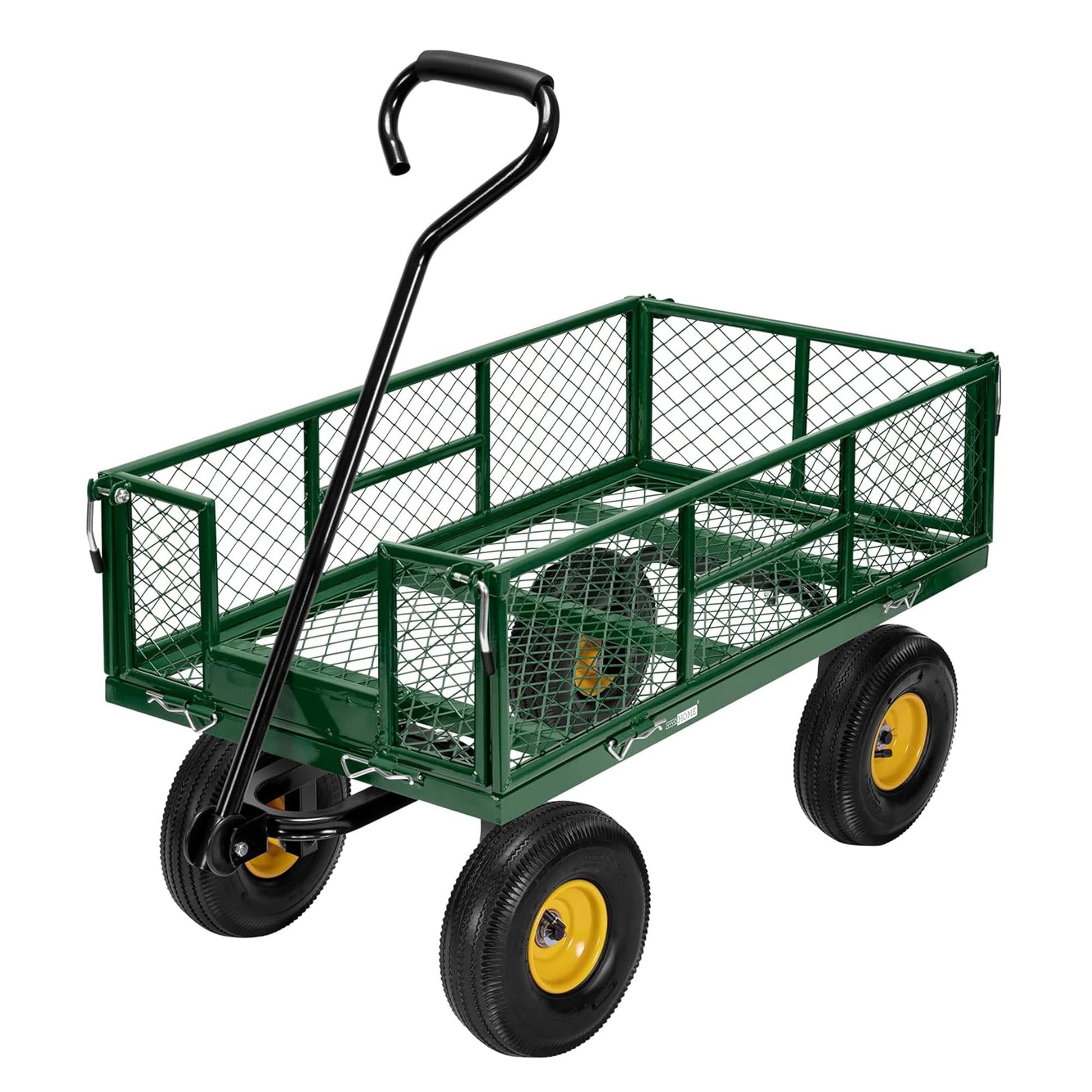VIVOHOME Gartenwagen VH524-GR Transportwagen bis 400 kg mit Luftreifen