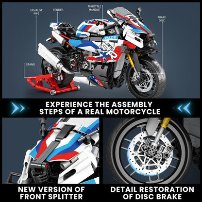 Reobrix 99040 Motorrad 1000 RR Klemmbausteine-Set, 949 Teile