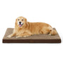 Bedsure orthopädisches Hundebett für grosse Hunde, 112x81cm, braun, flauschige Sherpa-Hülle mit gewelltem Schaumstoff