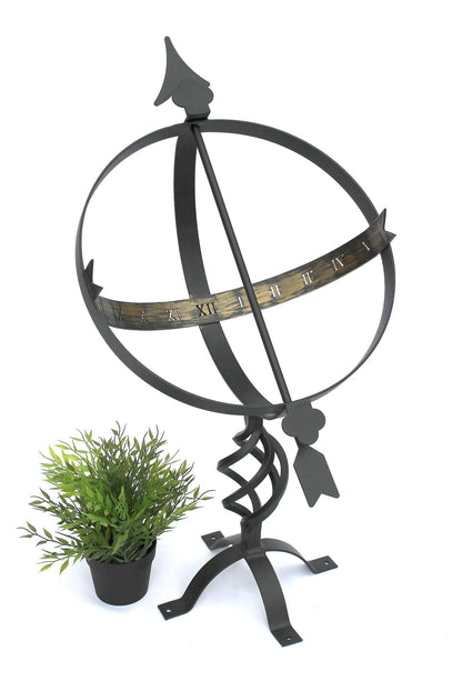 DanDiBo Sonnenuhr Garten Schwarz 70 cm Schmiedeeisen