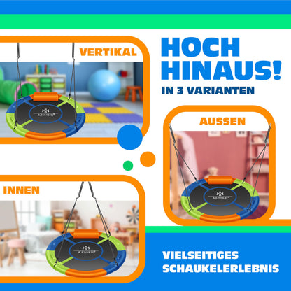 KESSER Nestschaukel Ø 120 cm, bis 300 kg, mit Kissen, bunt