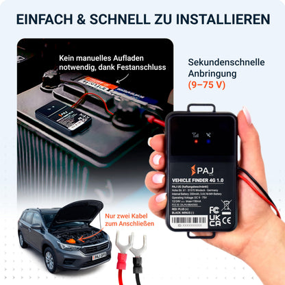 PAJ GPS Vehicle Finder 1.0 4G GPS-Tracker mit Direktanschluss 9-75 V