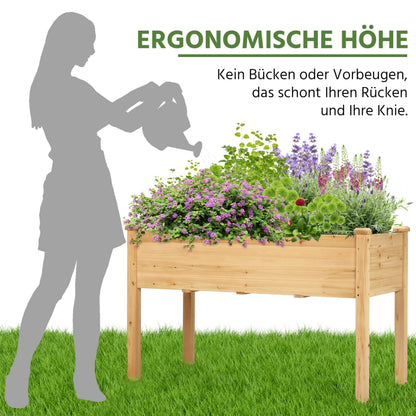 Yaheetech Hochbeet aus FSC-Tannenholz, hellbraun, 120,5 x 59 x 76 cm