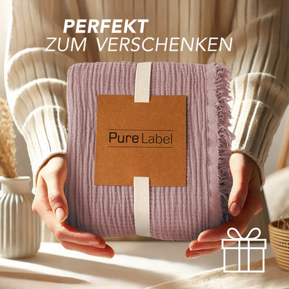 Pure Label Musselin Tagesdecke 220x240 cm Mauve aus 100% Baumwolle