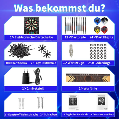 Coanhctm Profi E-Dartscheibe mit Deutscher Stimme