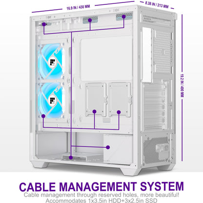 FOIFKIN F1 ATX Mid-Tower Gaming PC Gehäuse - Weiss