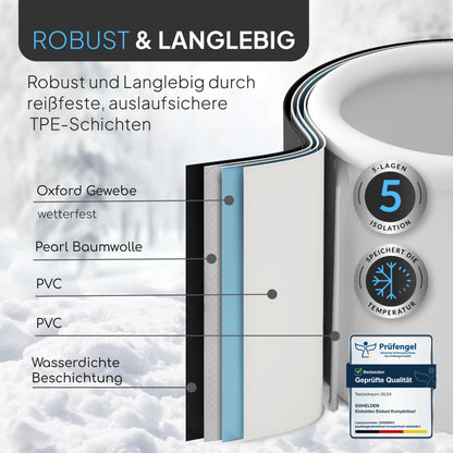 Eishelden Premium Eisbad XL Komplettset Eistonne - 80 cm Ø
