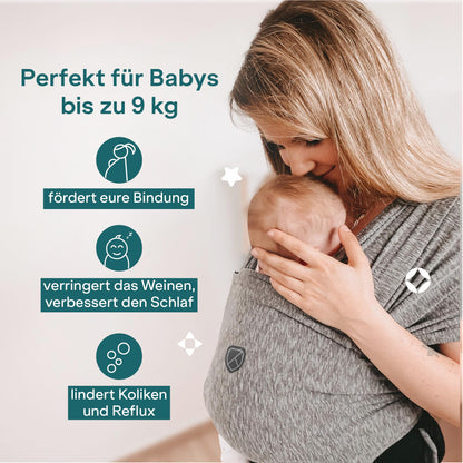 Koala Babycare Tragetuch für Neugeborene Anthrazitgrau