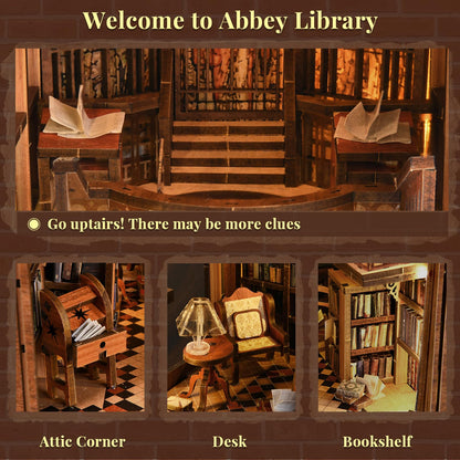 MiniCity Book Nook Kit Abbey Library 3D-Holzpuzzle Buchstütze