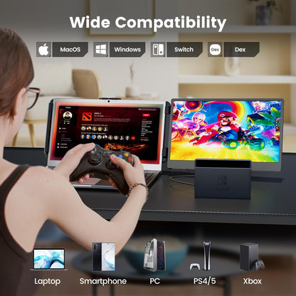 domyfan Portable Monitor 14" FHD - Dual Laptop Extender