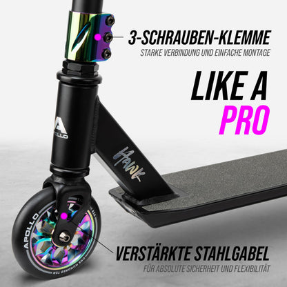 Apollo Hawk Stuntscooter – Freestyle Kickscooter ab 6 Jahren