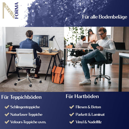 ECOMAT Bodenschutzmatte PET Transparent für Hartböden – 120x150 cm