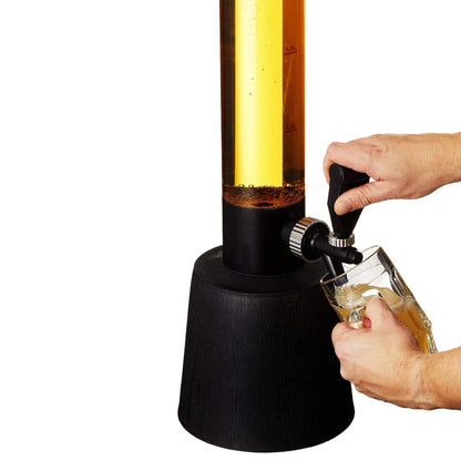 Cepewa Biersäule mit Zapfhahn, 3 Liter, Getränkespender, schwarz