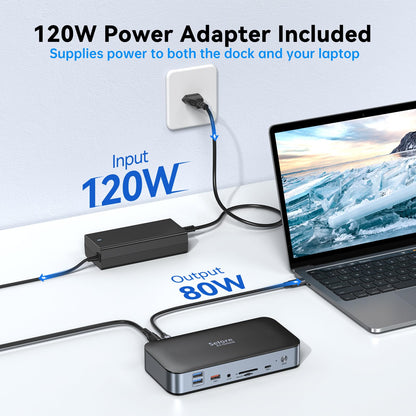 Universal DisplayLink USB C Dock – 15-in-1 Dual Monitor M1/M2