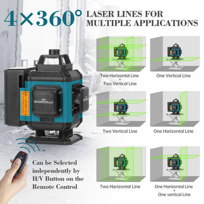 SinoApollo Kreuzlinienlaser VMLL-016P, 4x360°, selbstnivellierend
