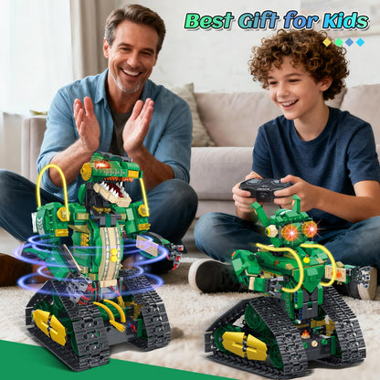 HiWEEGO Technik Roboter Bausatz 5 in 1 Dinosaurier mit Fernbedienung