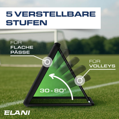 ELANI Fussball Rebounder 1x1m mit Schutzrand – Für sicheren Stand