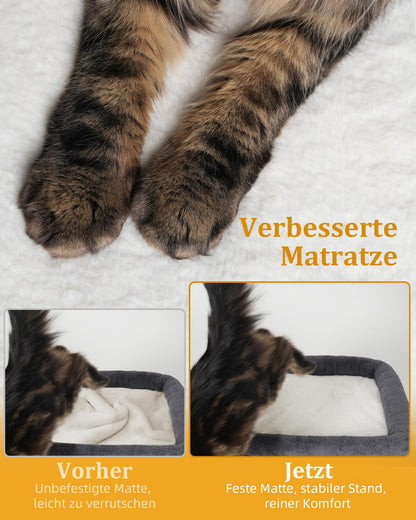 Aechonow Kratzbaum für grosse Katzen mit Katzenhöhle, dunkelgrau