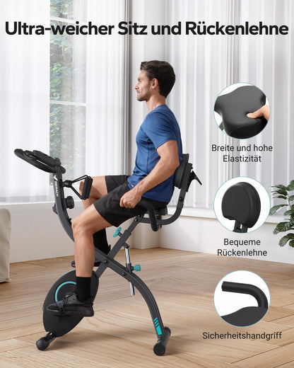MERACH 4-in-1 Heimtrainer Ergometer – Klappbar, Magnetisch